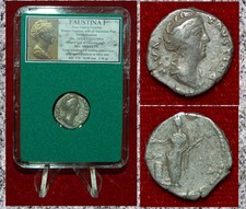 Roman Empire Coin Faustina I Vesta Holding Palladium Silver Denarius