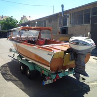 Wasserski Boot Holz 1959 Oldtimer mit Trailer