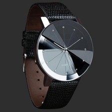 Lujo Caballeros Piel Correa Deporte Militar de acero inoxidable Quartz