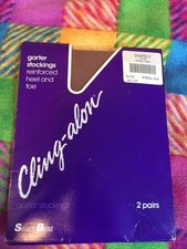2 Pair of Vintage Sears Garter Stockings Size Shapely(8 1/2-11) Smoky Taupe