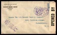 Japan Hakodate to United States 1918 WWI Censored Cover August 15