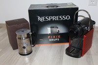 Krups XN 3006 Nespresso Pixie Electric Red + Aeroccino Milchaufschäumer