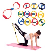 Resistance Band Yoga Pilates Abs Exercise Stretch Fitness Tube Workout Bands VR