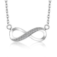 Silber Anhänger mit Kette Infinity  Unendlichkeit Sterlingsilber 925 ewige Liebe