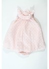 CHLOE Light Pink Embroidered Hole Ruffle Detail One Piece Dress Sz 3M