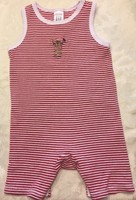 Size 2 XL Baby Gap Romper 4th Of July Bear Red White Stripe One Pc Summer Outfit