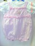 INFANT GIRL'S SIZE 6/9 MONTHE 2 PIECE WHITE TOP PINK & WHITE STRIPES BOTTOM