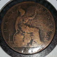 1883 Great Britain Half Penny Very Nice