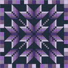 Easy Quilt Kit/Exploding Star Purples/3D/Pre-cut Fabrics Ready To Sew/