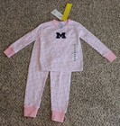 NEW 2pc University of Michigan or State Girls 4T Pajama Set Pink UofM MSU