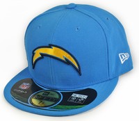New Era Cap NFL Football San Diego Chargers Aqua Blau On Field 59Fifty