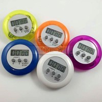 LCD Digital Kurzzeitmesser Eieruhr Küchenuhr Countdown + Clip Rund (5 Farbe)