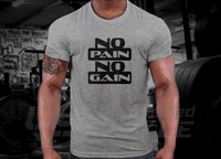NO PAIN NO GAIN T-shirt Crossfit MMA FITNESSSTUDIO BODYBUILDING MOTIVATION