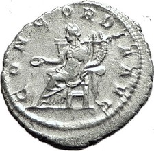GORDIAN III 238AD Authentic Genuine Ancient Silver Roman Coin Concordia i59062