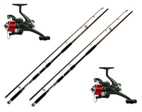 2 x Welsrute Wallerrute inkl. Rolle + Schnur  Catfish Extreme 3,00 Meter 200g 