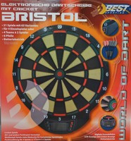 elektronische Dartscheibe Bristol 4 Spieler 6 Pfeile Dartboard Batteriebetrieb