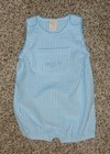 OshKosh Baby Girls Romper Aqua White Gingham Snails Sleeveless Size 18 Months 