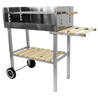 XL Edelstahl Grill Holzkohlegrill Grillwagen mit Trolleyfunktion 105x44x90cm