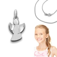 täglicher Begleiter: Schutz Engel Anhänger Echt Silber 925 mit Kette nach Wahl
