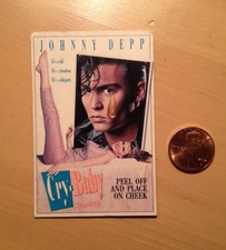 JOHNNY DEPP card & stick-on TEARDROP from John Waters "CRY BABY"