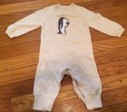 BABY GAP RARE Cream Penguin One Piece Sweater Romper Sleeper EUC 3/6 M