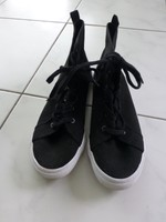 H&M - Schuhe Stoffschuhe knöchelhoch Sohle weiß Gr. 41-schwarz 