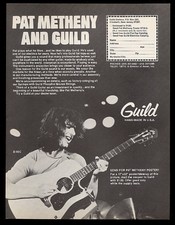 1979 Pat Metheny photo Guild guitar vintage print ad