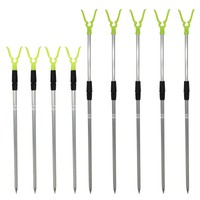 Teleskop ALU Rutenauflage Erdspeer Rutenhalter Rutenständer Schnurlaufkerbe Ausw