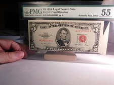 Butterfly fold on Legal Tender note