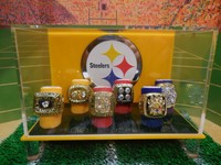 Pittsburgh Steelers Super Bowl Championship Ring Case With All 6 Rings