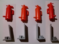 Feuerlöscher 4x mit Halter als RC Modellbau Zubehör f. Tamiya Wedico Robbe Truck