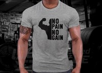 NO PAIN GAIN T-shirt Crossfit MMA FITNESSSTUDIO BODYBUILDING MOTIVATION m.03