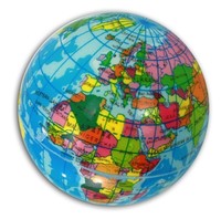 Knautschball Erde Weltkugel Globus Weltkarte Schaumstoffball Antistressball