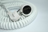 TBS - Spiralkabel PVC 3G1,5 / Verlängerung LANG , 6 Meter weiß SP-001