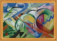 The Sheep Franz Marc Schaf Formen Bunt Tiere Wellen Zacken Wiese B A3 01891