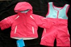 Columbia Snowsuit Baby Girls Infant 6 Months Buga Pink jacket bib Set Bugaboo 