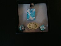 Mode SchmucOriginal Murano Glas Set Ohrringe + Halsband! Neu!