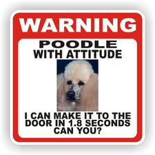 Poodle Door Warning Decal / Sticker Pet Dog
