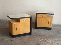 Nachttisch Duo Nachtischschränkchen Beistelltisch Sideboard Art Deco 40er 50er 