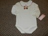 NWT Gymboree Girls Ivory Gingerbread Boy/Girl Collared Bodysuit 6 12 18 24 mos