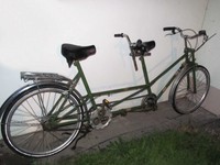 grünesOldtimer  Tandem Fahrrad 26 Zoll  Felgenbremsen für Bastler