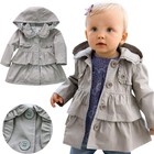 Toddler Girls Baby Autumn Trench Coat Kids Wind Jacket Hooded Outwear Clothes