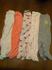 Carter's infant baby girls winter terry sleepers pajamas lot size 0 3 6 months