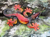 ECHSE**GECKO**AIRBRUSCH LACKIERUNG**METALL**50CM GROSS