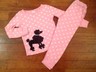Gymboree Girls Pajamas Size 4 Pink with White Dots Black Poodle EUC