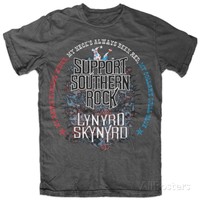 Lynyrd Skynyrd - Support Southern Rock T-Shirt Grau Neu Official Herren Mens Tee
