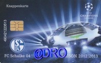 Knappenkarte + FC Schalke 04  Champions League 2012/2013 -2- Hülle Restguthaben