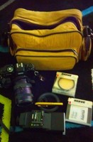 Spiegelreflexkamera Revue mit Zubehör