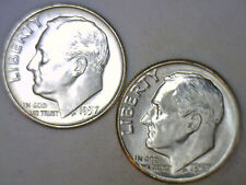 1957 1957 D 90% Silver Unc Bu Roosevelt Dime Ten Cent Coins from Nice 10c Roll