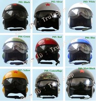 Motorradhelm Rollerhelm Jethelme Luftwaffe Piloten Fiberglas Helm DUAL VISIER